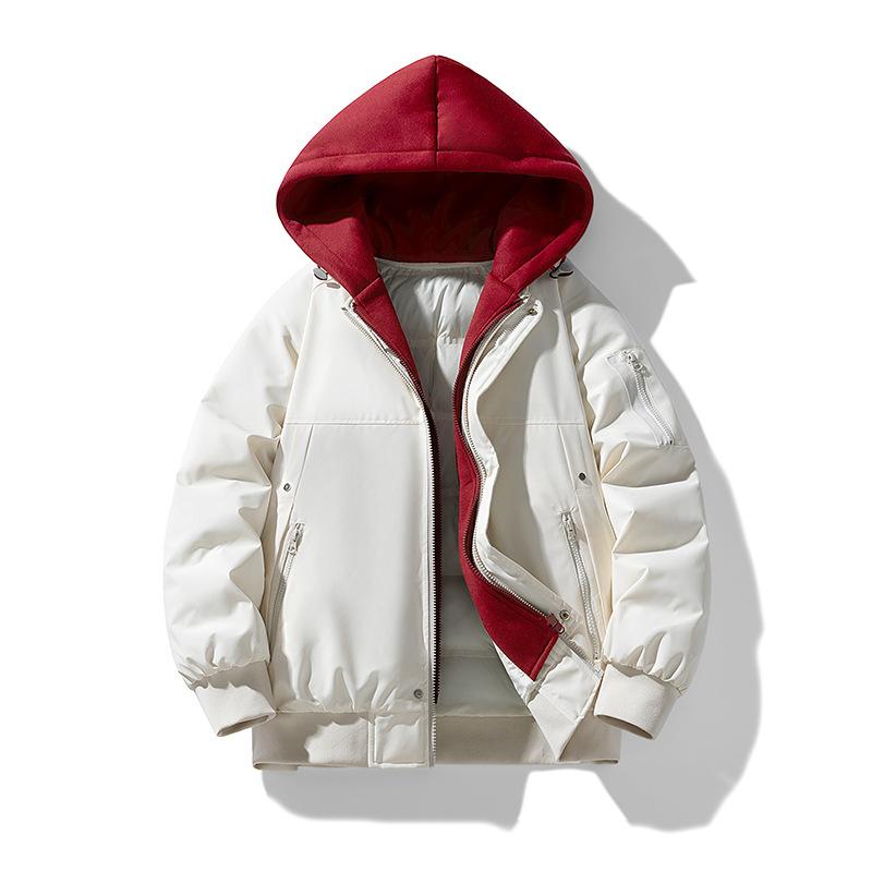 

Теплые двухслойные куртки, новые осенне-зимние пальто, мужская и женская трендовая и универсальная парная одежда, повседневная хлопковая куртка с капюшоном для молодых студентов S
