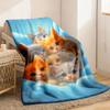 Adorable Kittens HD Print Flannel Blanket - Soft Warm Lightweight Throw with Vivid 3D Cat Design Durable Anti-Pill Fleece for Sofa