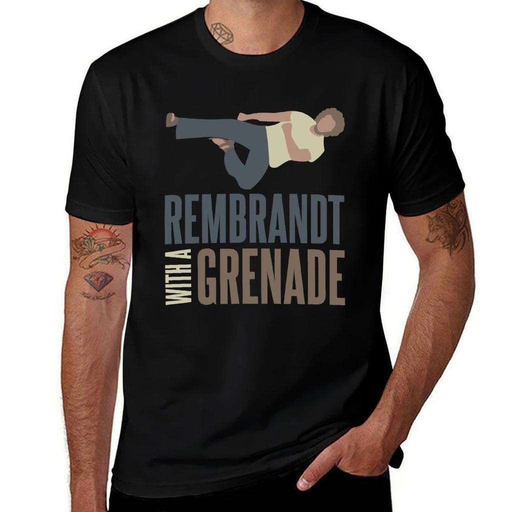 Rembrandt Mit Einer Granate T-Shirt Work Daily Kurzarm Top