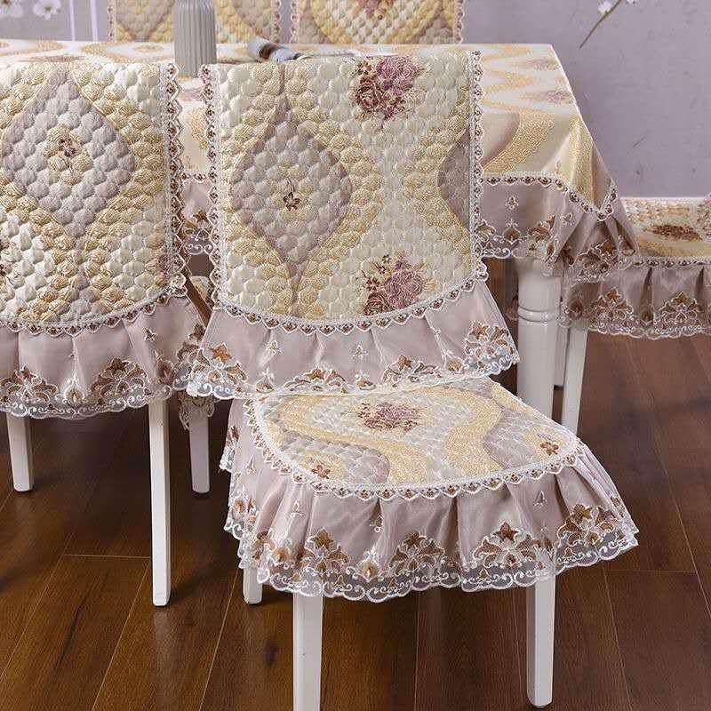 4 Pcs High-quality Dining Table Chair Cover Plants Flowers Tablecloth Chair Cushion Household Non Slip Dining Seat Cover Universal Type Mat