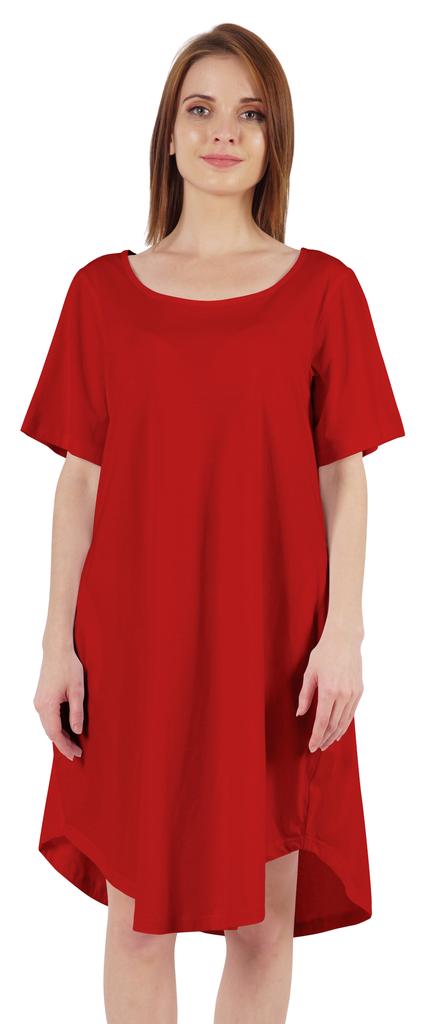 Inkmeso Noční košile pro ženy s krátkým rukávem W Noční košile s kulatým výstřihem Jersey tunika