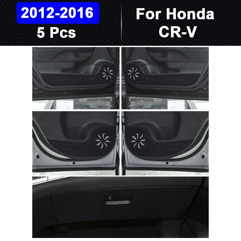 Car Door Anti Kick Pad Protection for Honda CR-V 2012- Carbon Fiber Patterned Leather Anti-Dirty Stickers Accessories
