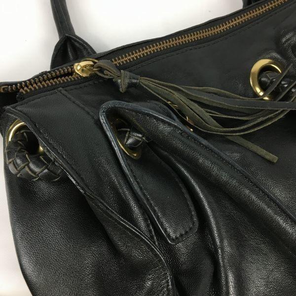 Abro Leder Hand Mini Boston Tasche Schwarz mit Quaste(GEBRAUCHT)