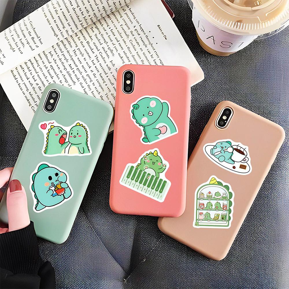 10/30/50/100pcs Kawaii Green Dinosaur Stickers Cute Cartoon Creative Sticker Water Bottle Scrapbook Phone Case Decals Decoration