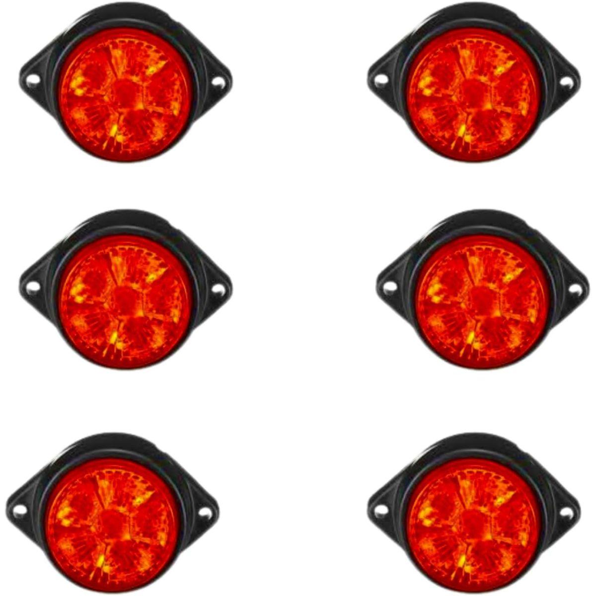 

APSMOTIV Pack of 6 LED Marker Lights Trailer 12V Waterproof Trailer Red Chicken Lights for semi trucks freightliner cargo Marker lights Universal Fit червоний