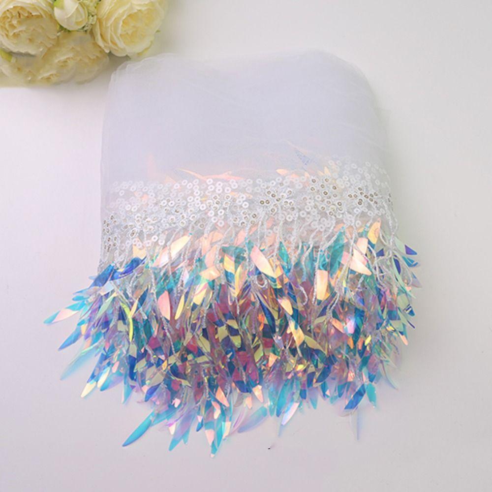 10 Yards Sequin Fabric Mesh Fringe Trim 6 Inches Tassel Fringe Lace Trim Ribbon Home Accessory