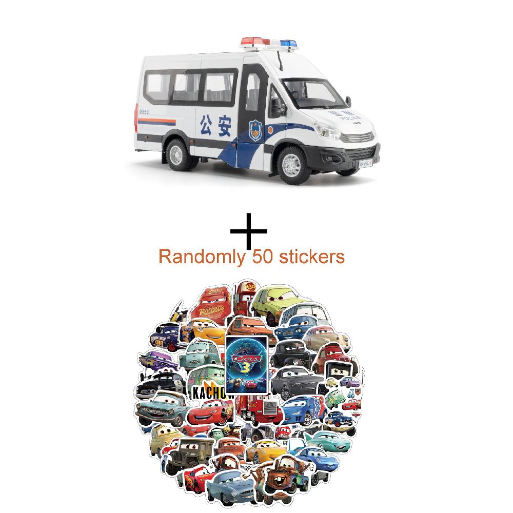 1:24 Scale Police Car Toy Model Alloy Diecast Sound Light Pull Back Doors Opened Simulation Models Gifts Souvenirs for Boys