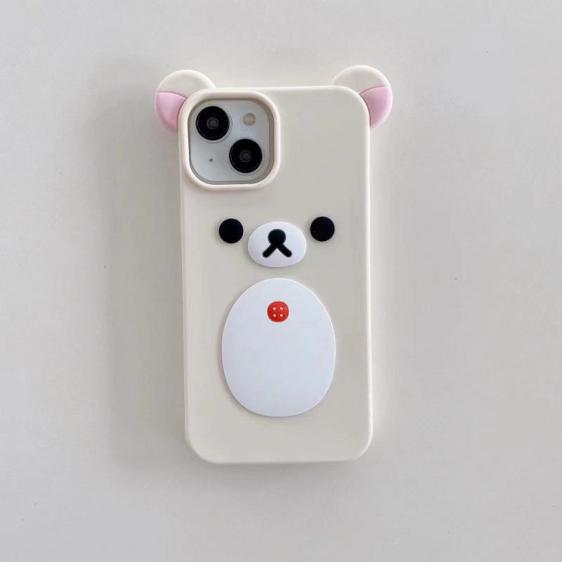 3D Rilakkuma iPhone 14/13/12/11/15/14/Max Case - Anti-fall Protection
