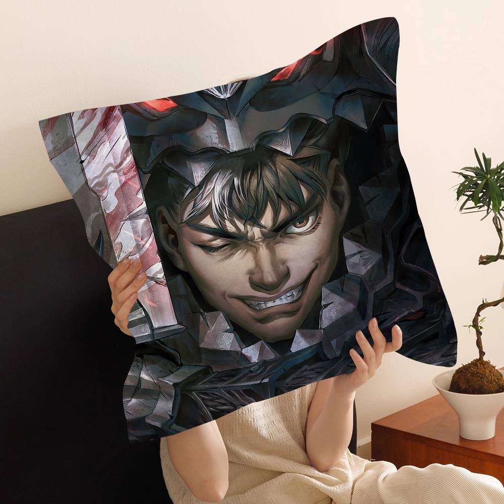 Anime Berserk Cushion Cover Car Throw Pillow Case For Sofa Car Christmas Gift 40X40Cm 45X45Cm