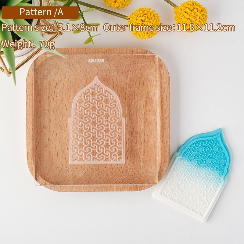 Islamic Ramadan Acrylic Fondant Embossing Stamp Press Eid Mubarak Cookie Cutters Party Pastry Biscuit Baking Decoration Supplies