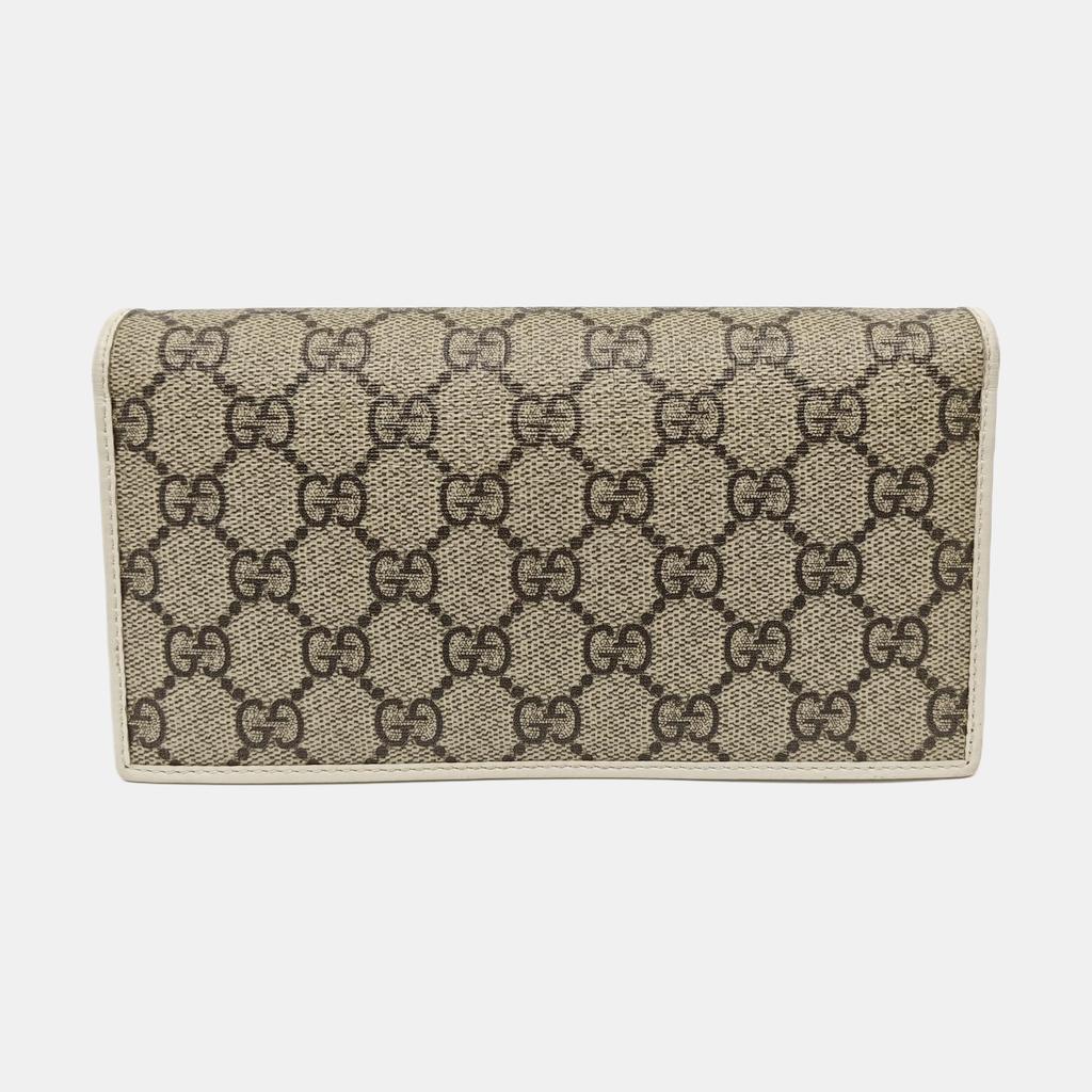 [Pre-Owned] Gucci Horsebit 1955 Wallet With Chain 'Beige/Ebony/White' - Very Good #1HI24IQ