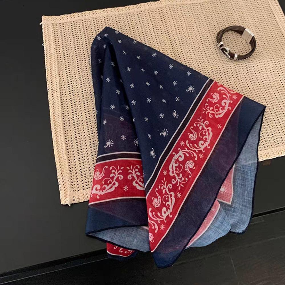 All-match Y2k Print Turban Sweet Small Square Scarf Retro Printed Headscarf  Beach