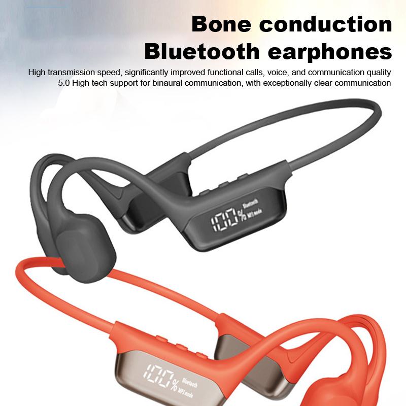 Wireless Ipx8 Waterproof Bone Conduction Headphone With 32G For Swimming Sporters Ear-Hook Open Ear Earphone Led Display Screen