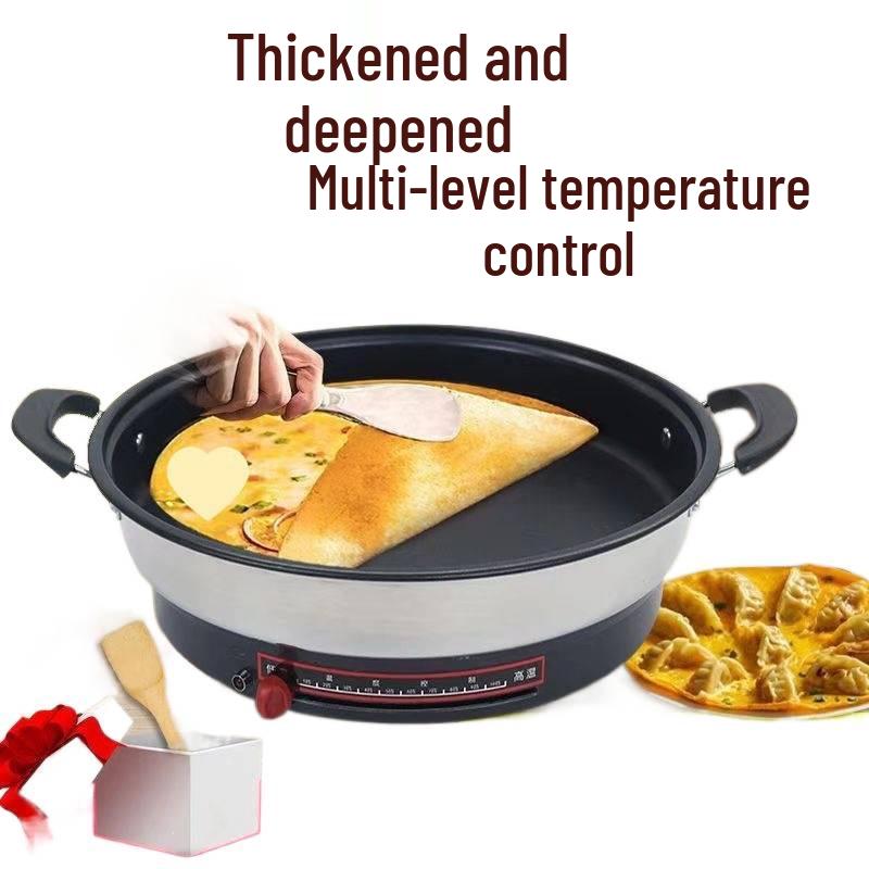 Versatile Electric Griddle with Non-Stick Deep Frying Pan and Single-Sided Heating for Pancakes and Pot Stickers