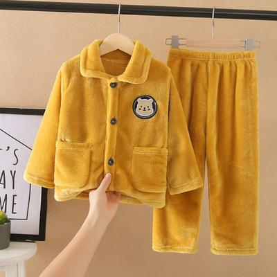 Girl's Fall and Winter Homewear Suit Middle and Big Children Warm Long-sleeved Top + Pants Two-piece Set