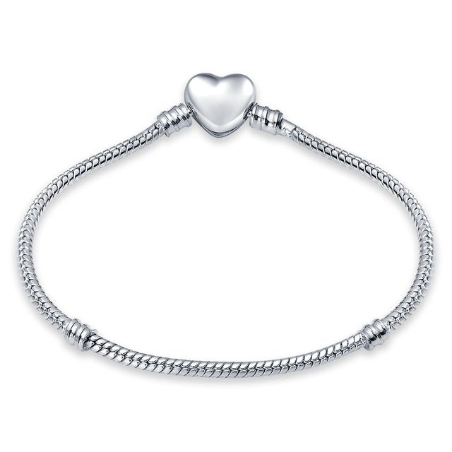 

6,69-8,26 дюйма, серебряное покрытие, модная круглая бусина «Любовь», браслет-цепочка в виде змеи, подходит для оригинальных подвесок «сделай сам», из бисера, для изготовления ювелирных изделий 20cm