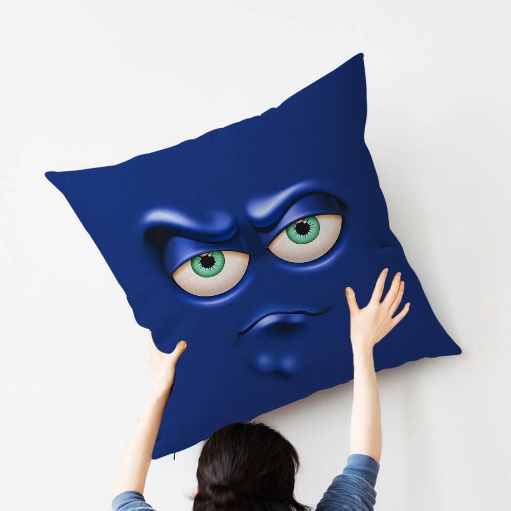 CARTOON ANGRY Funny Face Eyes Maple Design Cushion Cover Happy Autumn Harvest decor Holiday Decorati Pillow Cover