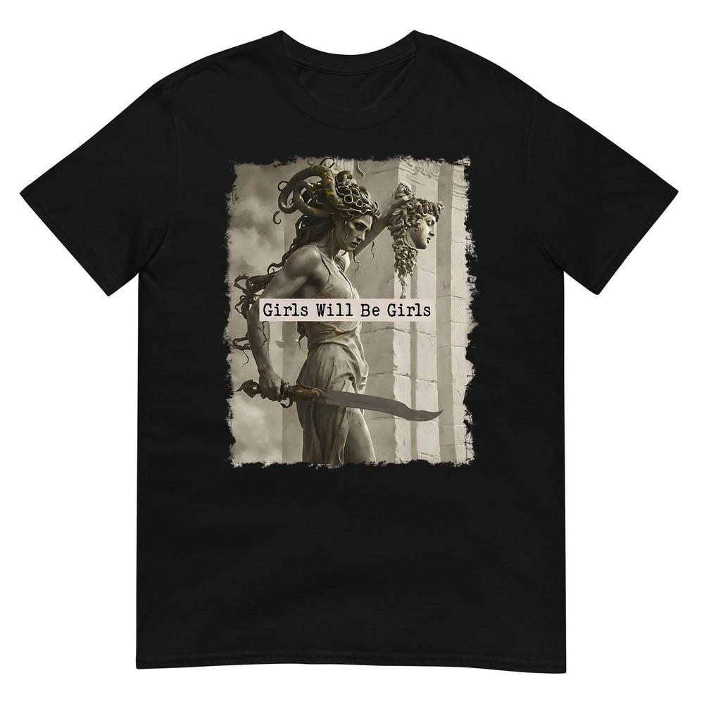 Футболки Girl Will Be Girls Медуза Феминистская Женская Футболка 4XL