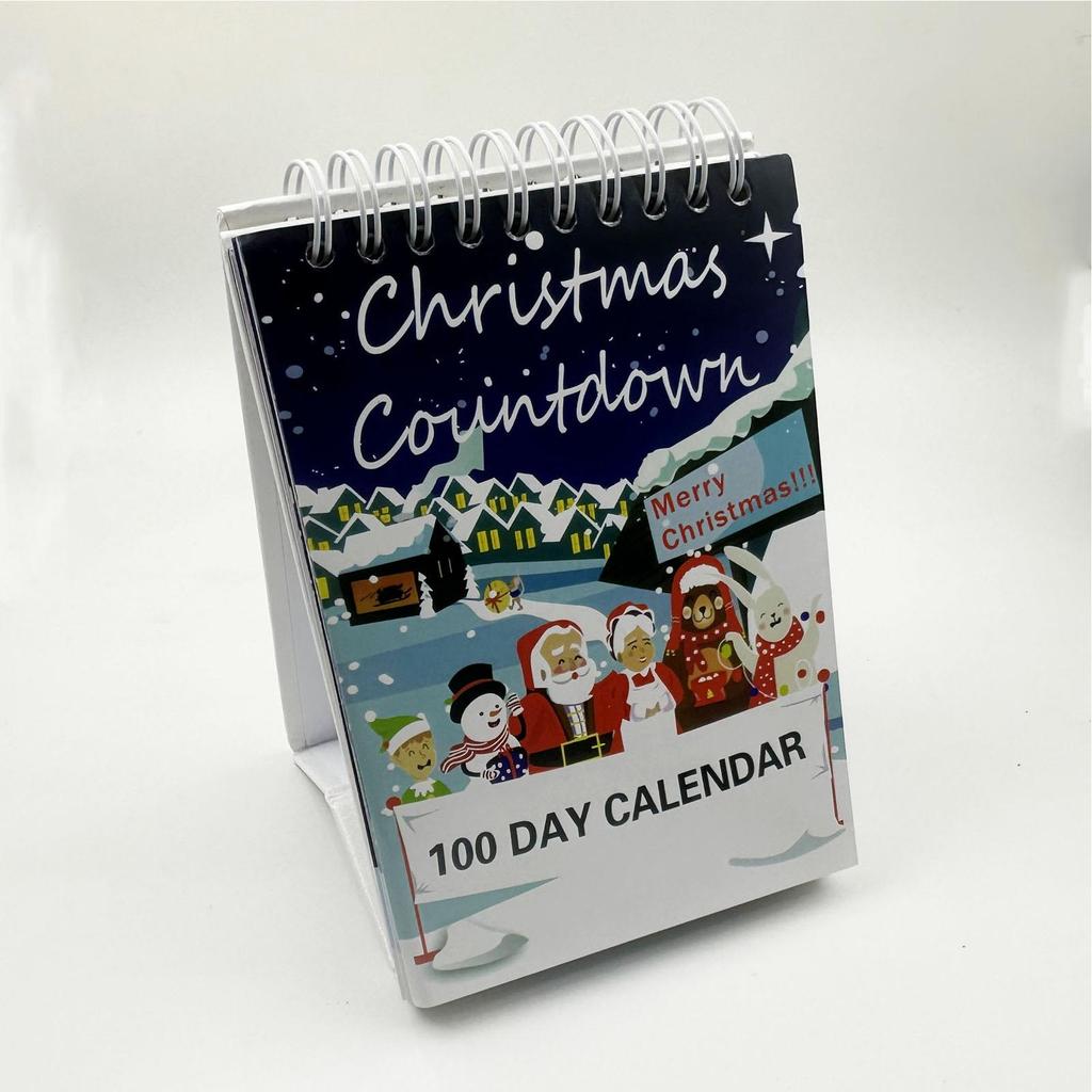 2025 Kalender Advents-Weihnachts-Countdown-Kalender Abreißbar 100 Tage Heimdeko Interaktive Geschenke Dekorative Tisch-Mittelstücke