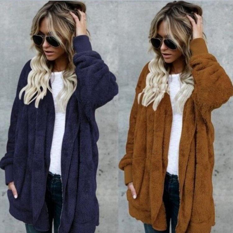 Women's Winter Warm Hooded Cardigan Long Sleeve Comfortable Hoodie Coat Fashion Windbreaker for Lady