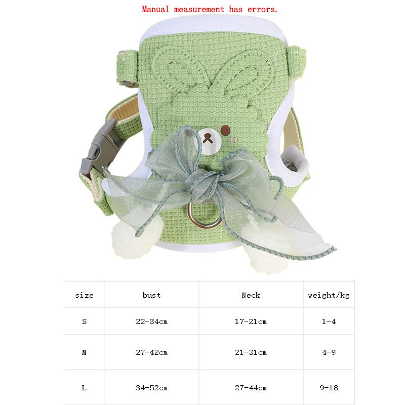 Cute Bow Pet Harness Undershirt Style Pet Leash Adjustable Leash Pets Harness for Small Dog Cat Supplies For Outdoor