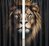 2pcs Filter Curtains Lion King Pattern, Rod Pocket Design Bedroom Living Room Office and Home Decoration, Suitable for Rod