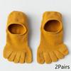 Men's Summer Non-Slip Boat Socks Invisible Cotton Five-Finger Toe Socks Split-Toed Breathable