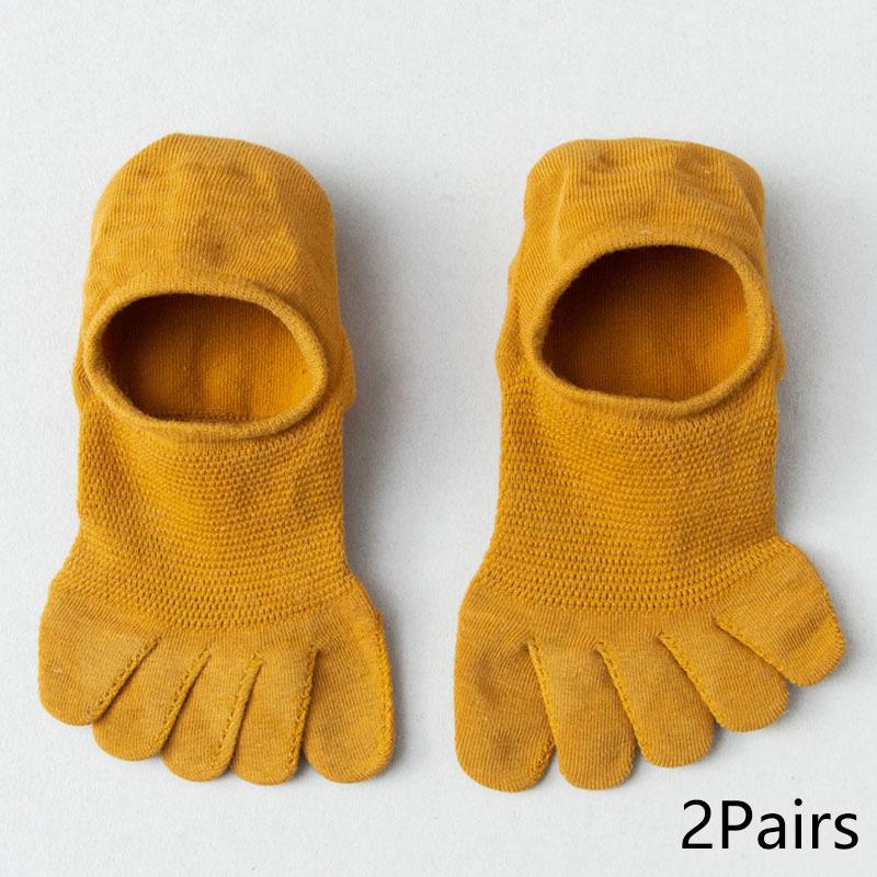 Men's Summer Non-Slip Boat Socks Invisible Cotton Five-Finger Toe Socks Split-Toed Breathable