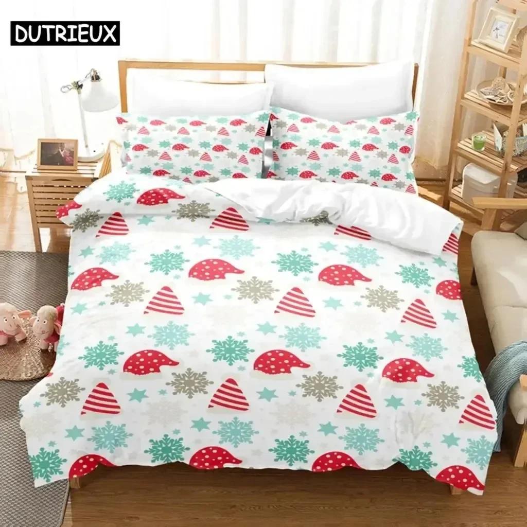 Luxury New 3D Print Christmas Duvet Cover Set King Size Single Double Bed Queen Full Blue Quilt Case Linen Twin Bedding Sets