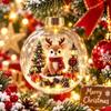Transparent Glowing Xmas Pendant 2D Flat Holiday Tree Decoration Clear Acrylic Sphere  Pet Lovers