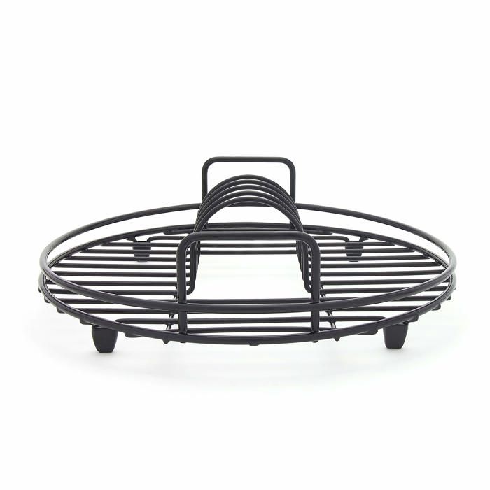 Égouttoir à Vaisselle - SIMPLYWIRE - Circulaire - Acier Noir - Design Contemporain - Compact