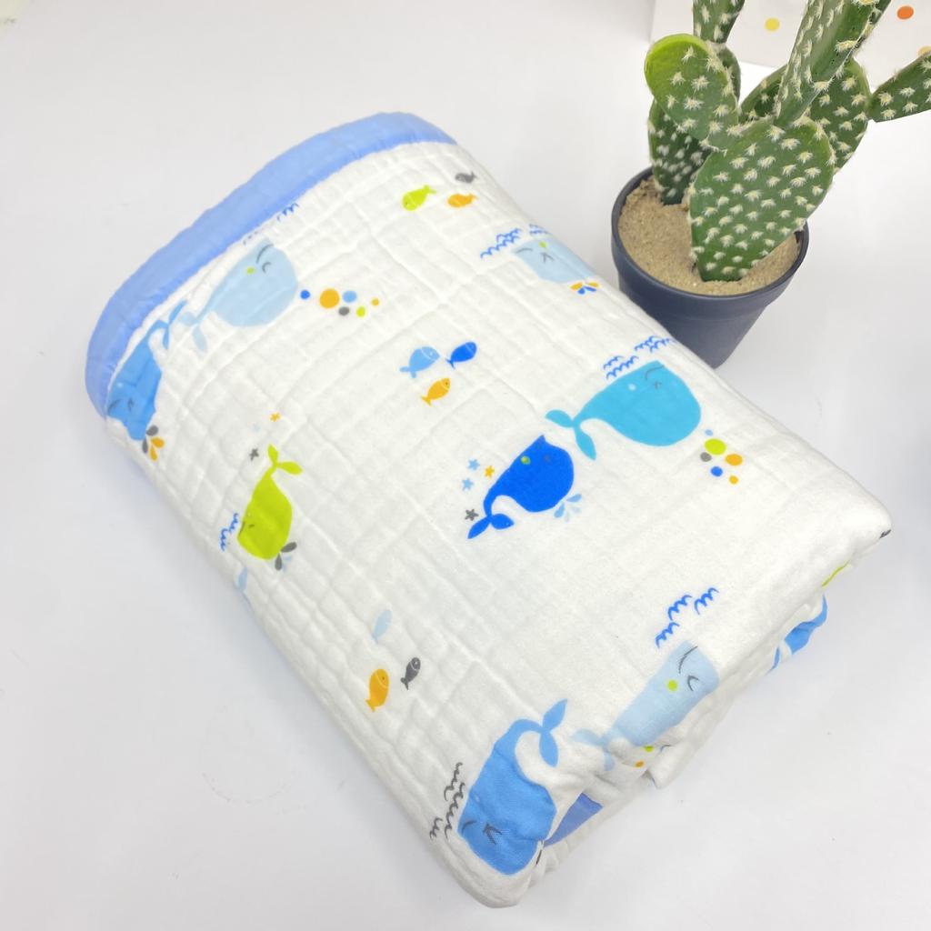 High-Density Six-Layer Pure Cotton Towel Quilt 6-Layer Gauze Children'S Blanket Kindergarten Water-Absorbing Baby Printed Children'S Quilt
