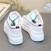 Fashion Summer Thick-soled Inner Heightening Half-drag Canvas Shoes Women's Muffin  A Pedal Lazy Shoes Women Casual Breathable Slippers