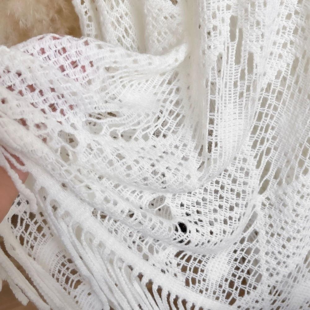 Sun Protection Knit Hollow Out Top Plus Size Crochet Top Women Simple Bohemian Shawl Lady
