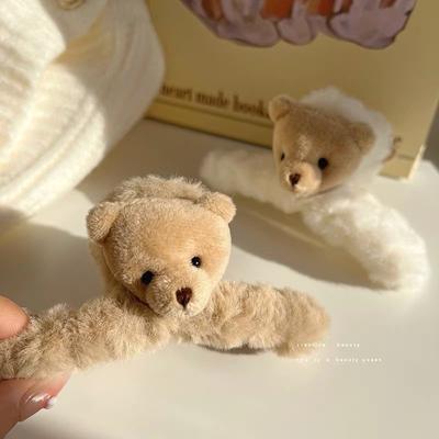 Mäkké Roztomilé Medveď Zimné Plyšové Akrylové Sponky do Vlasov Ženy Dievčatá Veľké Kórejské Králičia Kožušina Žralok Sponka do Vlasov Sponka do Vlasov Vlasový Doplnok