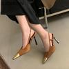 Fashion SUOJIALUN 2024 New Brand Women Sandal Fashion Mix Color Ladies Eelgant Outdoor Dress Slingback Shoes Thin High Heel Sexy Pumps S