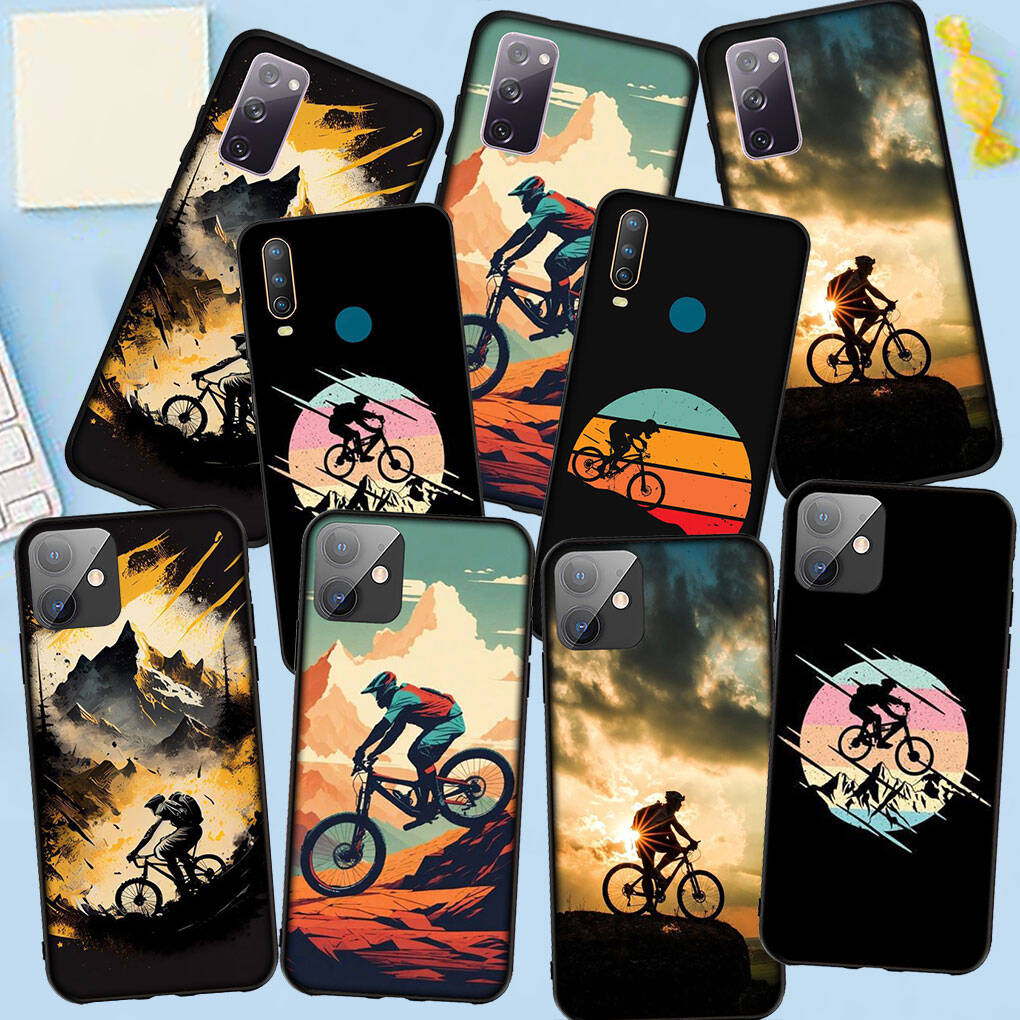 Phone Case for iPhone 17 16 15 Xiaomi Poco F8 F7 X7 X6 M8 C85 C75 Redmi Note 14 13 12 11 Pro Max A3 A4 9C 14C 13C 15C Mountain Bike Cycling Art Poster