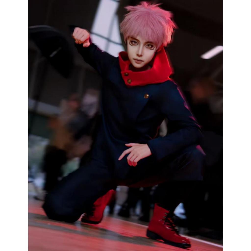 Anime Tokyo Itadori Yuji Cosplay Costume Jujutsu Kaisen Outfit Full Set for Halloween Party