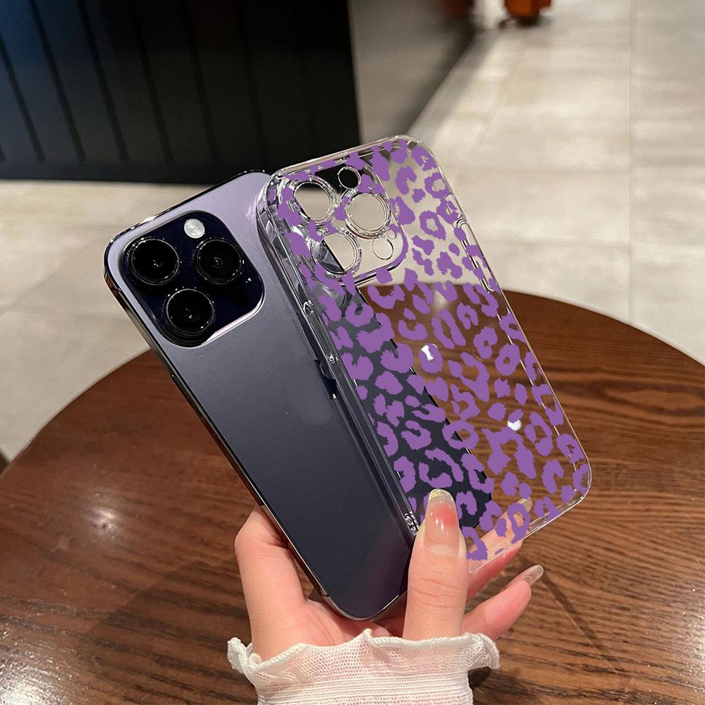 For iphone 13 Pro Max 11 12 Pro White Leopard Marble Artistic Women Phone Case Transparent Clear Silicone Shockproof Soft Cover