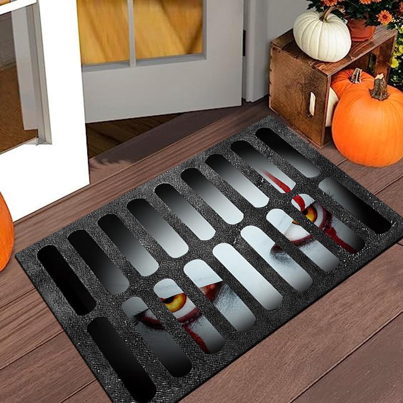 Decorative Clown-Themed Dirt-Resistant Door Mat for Entryway or Living Room