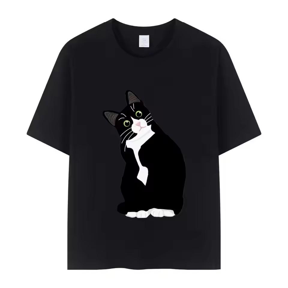 Women's T-shirt Art Cat 3D Printed Clothing Summer Round Neck Fashion Short Sleeve Elegant Casual Top Women's Clothing