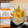 8 Pezzi Mini Cestello per Friggere a Fondo Profondo con Manico Lungo Filtro per Patatine Fritte Impilabile Espositore per Patatine Fritte Utensili da Cucina