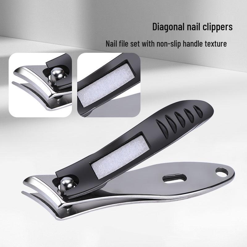German Precision 12-Piece Stainless Steel Nail Clipper & Manicure Set - High-Quality Grey Glossy Finish