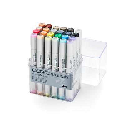 COPIC Too Copic Sketch Basic Multicolor Illustration Markers 24-Color Set,