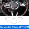 For Mazda 6 M6 Atenza -  2024 Matte Steering Wheel Cover Molding Trim Frame Sticker Interior Accessories Car Styling
