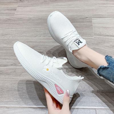 Gänseblümchen-Stoffschuhe, weiße Schuhe, Damen, neue Frühlings- und Herbst-Mesh-atmungsaktive Mesh-Schuhe, All-Match-Casual-Sportschuhe