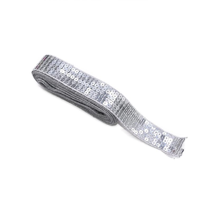 10 Yards/lot 5 Rows Square Sequin Beading Ribbon 25mm Sequin Lace Trims for Sewing Craft Garments Headdress Wedding Decoration