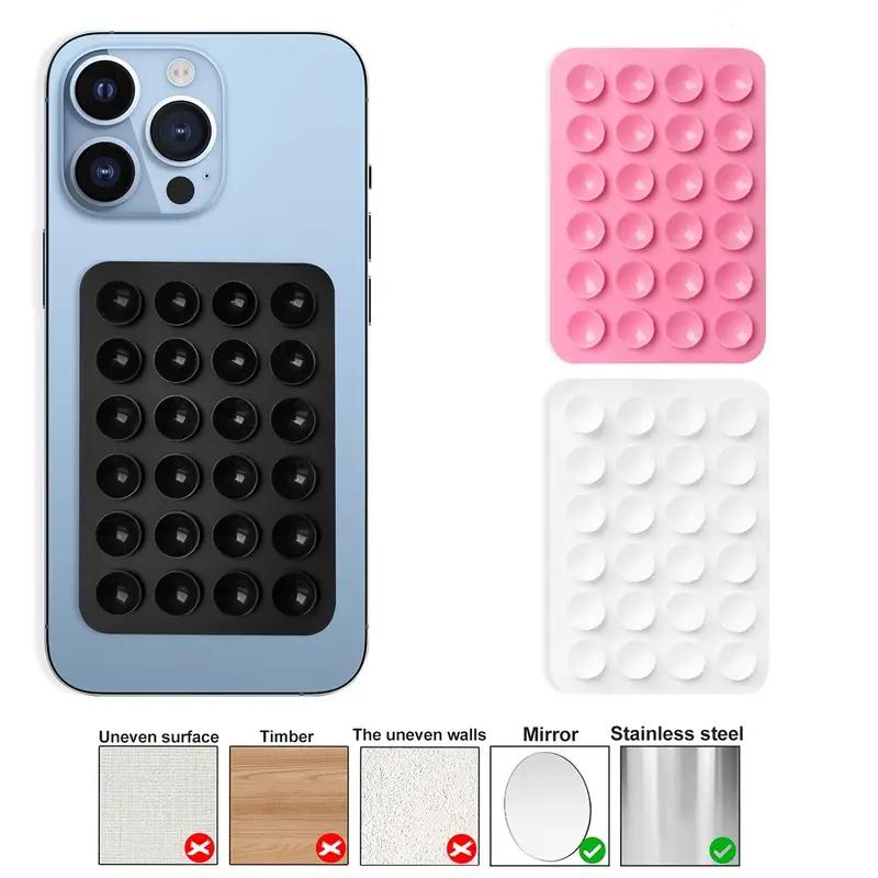 3pcs Silicone Suction Cup Phone Holders, Square Single-Sided 24pcs Mobile Stand