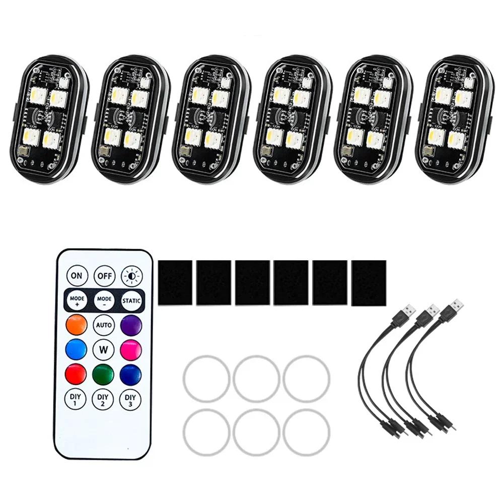 RGB Led Car Strobe Lights Motorcycle LED Flash Position Wireless Light Aircraft Airplane Helicopter Warning Lights Accessories