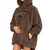 Felpa con Cappuccio Unisex a Manica Lunga con Tasca per Animali Vestibilità Larga Pullover per Uso Casual